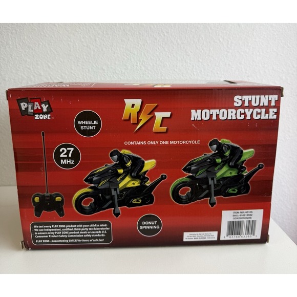 RC Play Zone Stunt Motorcycle Remote Control New Never Used - Picture 3 of 6